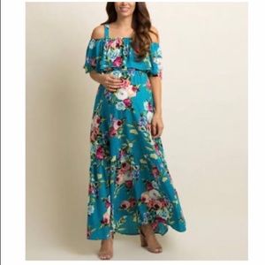 PinkBlush Maternity Teal Maxi Dress